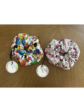 Set of 2- Sugar Swan Bamboo Oversized Plush Scrunchies McDonald’s Sugar Bunny